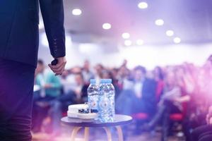 businessman giving presentations at conference room photo