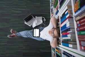 Student in library photo