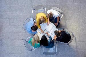 group of students  top view photo