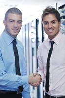 it engineers in network server room photo