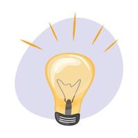 Yellow lightbulb on isolated background. vector