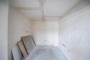 interior of construction site with white drywall photo