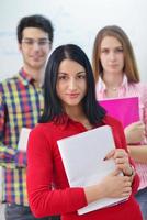 happy teens group in school photo