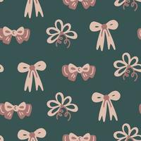 Vintage seamless pattern with bows vector