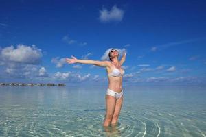 happy woman enjoy  summer time photo