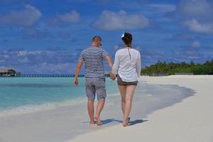 happy young couple have fun on summer photo