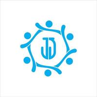 Simple Modern JJ J Monogram Logo vector