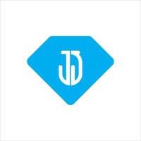 Simple Modern JJ J Monogram Logo vector