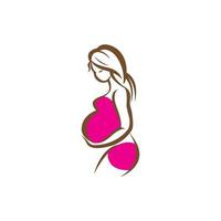diseño de logotipo de icono de madre embarazada