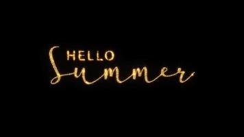 Loop golden text star Hello Summer on black video