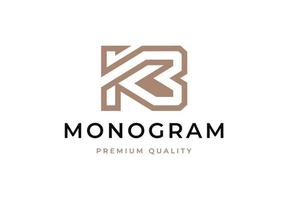 diseño de logotipo kb inicial de monograma de letra de lujo elegante y moderno vector