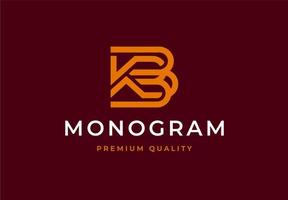 Modern Elegant Luxury Letter Monogram Initial KB Logo Design vector
