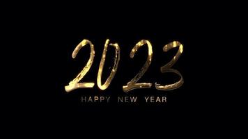 Gold glittering text animation 2023 Happy New Year video