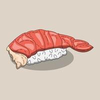 Nigiri sushi. Shrimp nigiri. Japanese food. vector