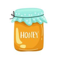 isolated vector honey jar and with honey on white