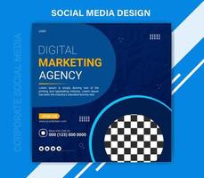 Corporate social media post design for your agency vector