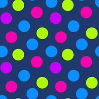 Seamless pattern with a bright colorful circles on dark blue background. vector