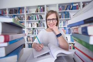 Student in library photo