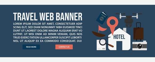 Travel web banner template design vector