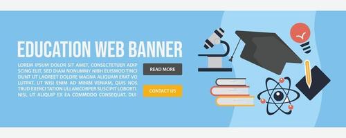 Education web banner template design vector