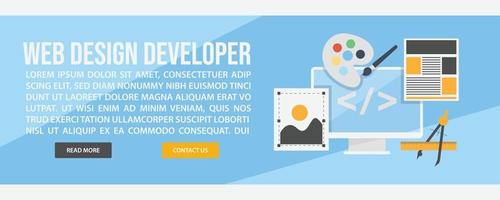 Web design and development web banner template vector