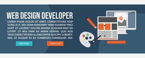 Web design and development web banner template vector