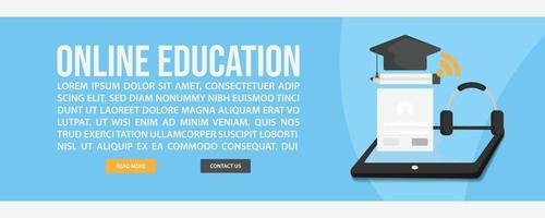 Online education web banner template vector