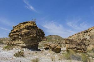 stones and mountains in the desert, rocks in the desert of almeria, region of andalucia, spain photo