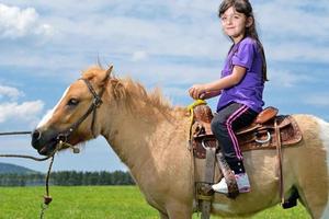 child ride pony photo