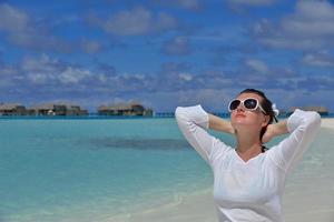 happy woman enjoy  summer time photo