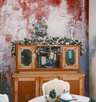 vintage interior with Christmas decoration. photo