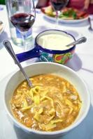 italian soup with pasta and beans photo