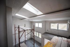 Sweden, 2022 - interior of construction site with scaffolding photo