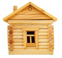 side view of wooden log house photo