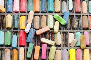 pack of many used artistic dry pastels photo