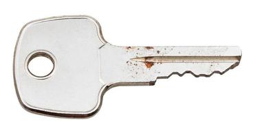 rusty steel door key for cylinder lock photo