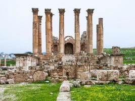 front view Temple of Artemis in Jerash in winter photo