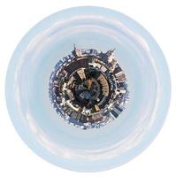 urban planet with spherical cityscape photo