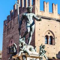 Statue of Neptune in Bologna city in sunny day photo