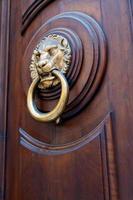 brass lion head shaped door handle photo