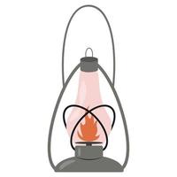 kerosene lantern with fire vector