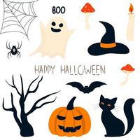 set of halloween clip art vector