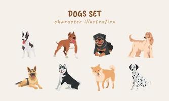 Cute Dogs illustration vector