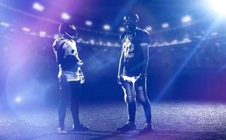 portrait of confident American football players photo