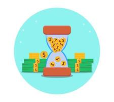 el tiempo es dinero ilustración, negocio o diseño de activos financieros vector
