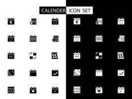 conjunto simple de icono de línea de vector relacionado con el calendario