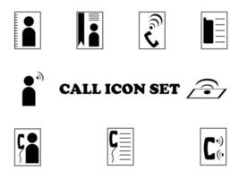 conjunto simple de iconos de línea de vector relacionados con la llamada.