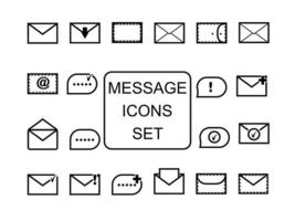 Simple Set Of Vector Line Icons Related to message envelopes