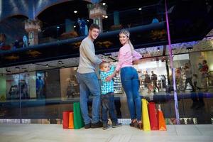 Sweden, 2022 - Family in shopping mall photo
