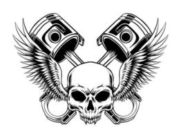 Biker skull image vector